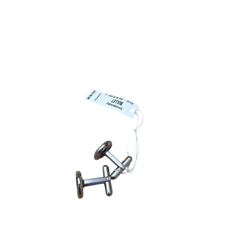 Brosway Bullet Stainless Steel Geometric Lattice‎ Round Cufflinks Silver